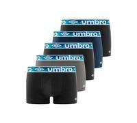 Umbro Men's 100% Cotton Boxer Shorts, Durable, Natural (Pack of 5), Black (Class3), L