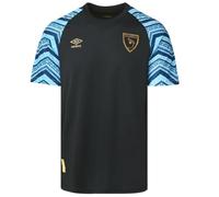 Umbro Men's 23/24 El Guatemala National Team Pre Match Soccer Jersey, Black/Blue-short Sleeve, Large