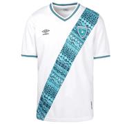 Umbro Men's 23/24 El Guatemala National Team Soccer Jersey, White, Sky Blue, S