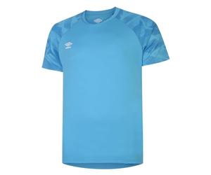 Umbro Mens Atlas Jersey XXL Sky Blue/White Graphic Print Crew Neck Raglan Short-Sleeved