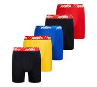 Umbro Mens Boxer Briefs with Mesh Pouch - Performance Mens Underwear, Moisture Wicking Stretch Athletic Boxers, 5-Pack, Machester (Red Multi), XL