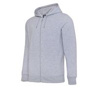 Umbro Mens Club Leisure Full Zip Hoodie (Grey Marl/White) - Light Grey - Size 2XL