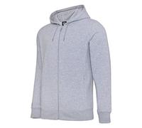 Umbro Mens Club Leisure Full Zip Hoodie (L) (Grey Marl/White)