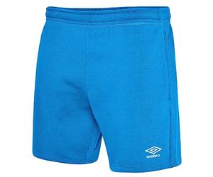 Umbro Men's Club Leisure Shorts 3XL Royal Blue/White Stacked Logo 2 Side Pockets Ribbed Waist