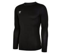 Umbro Mens Core Crew Neck Long-Sleeved Base Layer Top - Black - Black - M