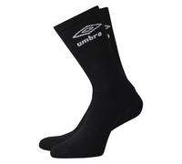 Umbro Mens Crew Socks (Pack of 3) (Black/White) - Size UK 6-8