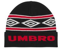 Umbro Men's Diamond Intarsia Knit Beanie Black/Chili Pepper/White