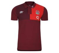 Umbro Mens England Rugby CVC Polo Shirt 2023 2024 Adults Top Red/Scarlet L