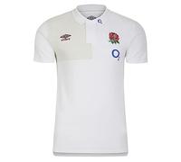 Umbro Mens England Rugby CVC Polo Shirt 2023 2024 Adults Top White/Dew M