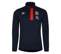 Umbro Mens England Rugby Half Zip Fleece Top 2023 2024 Navy Blazer S