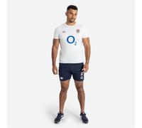 Umbro Mens England Rugby Warm Up Shirt 2023 2024 Adults Bright White/Blue 3XL