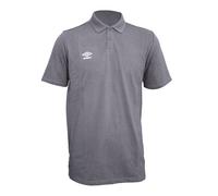 Umbro Mens Essential Polo Shirt (Carbon/White) - Dark Grey - Size Small