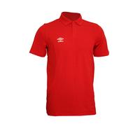 Umbro Mens Essential Polo Shirt - Vermillion/White - M - Vermillion/White