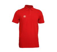 Umbro Mens Essential Polo Shirt - Vermillion/White - M - Vermillion/White - 50% Cotton/50% Polyester
