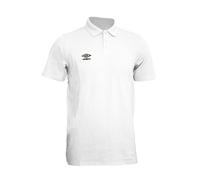 Umbro Mens Essential Polo Shirt - White/Black - XL - White/Black - 50% Cotton/50% Polyester