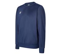 Umbro Men's French Terry Stacked Logo Crew Neck Long-Sleeve Sweatshirt Dark Navy L