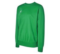 Umbro Men's French Terry Stacked Logo Crew Neck Long-Sleeved Sweatshirt Emerald L