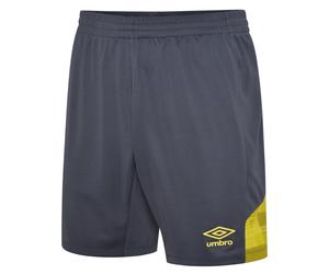 Umbro Mens Graphic Print Vier Shorts - Grey and Yellow, Size: X-Large - Size X-Large