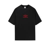 Umbro Mens Iconic Boxy T-Shirt (Black/Chili Pepper) - Size Medium