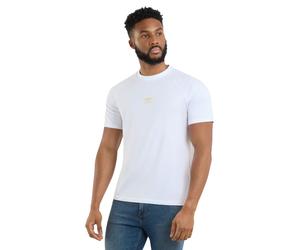 Umbro Mens Layered Box Logo T-Shirt (Brilliant White) Cotton - Size Small