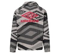 Umbro Men's Long Sleeve Printed Drill Top, Ultimate Grey, XXL