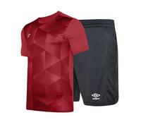 Umbro Mens Maxium Football Kit - Vermillion/Black - L - Vermillion/Black - 100% Polyester