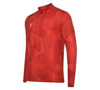 Umbro Mens Maxium Quarter Zip Training Top - Vermillion - M - Vermillion - 82% Polyester/18% Elastane