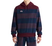 Umbro Mens Multi Stripe Panelled Hoodie (Winetasting) - Coral - Size X-Large