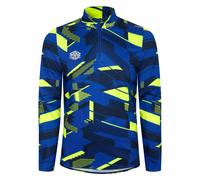 Umbro Mens Premier Graphic Print Warm Up Midlayer - Blue/Yellow - Blue/Yellow - L