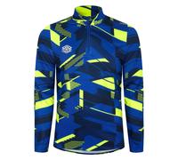 Umbro Mens Premier Graphic Print Warm Up Midlayer - Blue/Yellow - Blue/Yellow - M