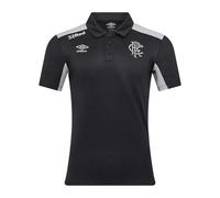 Umbro Mens Presentation Rangers FC Polyester Polo Shirt - Caviar/Microchip - 3XL - Caviar/Microchip - 100% Mixed