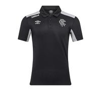 Umbro Mens Presentation Rangers FC Polyester Polo Shirt - Caviar/Microchip - XL - Caviar/Microchip - 100% Mixed