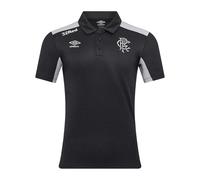 Umbro Mens Presentation Rangers FC Polyester Polo Shirt - Caviar/Microchip - M - Caviar/Microchip - 100% Mixed