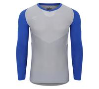 Umbro Mens Pro Long-Sleeved Base Layer Top (Deep Surf/Grey) - Blue & Grey Multi - Size Medium
