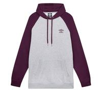 Umbro Mens Raglan Hoodie Grey Marl/Purple L