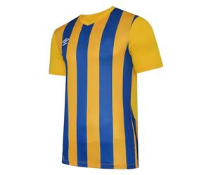 Umbro Mens Ramone Jersey M Yellow/Royal Blue Lightweight Polyester V-Neck Short-Sleeved