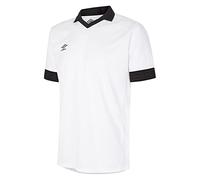 Umbro Mens Tempest Jersey White/Black M Lightweight Micro Eyelet Micro Mesh Stacked Logo