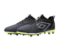 Umbro Mens Tocco 2 Pro Leather Firm Ground Boots - Black/Quiet Shade Grey/Limeade Yellow - Black/Quiet Shade Grey/Limeade Yellow - 11.5 UK