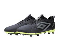 (8.5 UK, Black/Quiet Shade Grey/Limeade Yellow) Umbro Mens Tocco 2 Pro Leather Firm Ground Boots