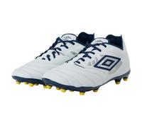 Umbro Mens Tocco IV Premier Firm Ground Football Boots - White/Poseidon/Blazing Yellow - White/Poseidon/Blazing Yellow - 8 UK