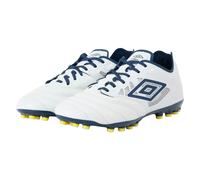Umbro Mens Tocco Iv Pro Ag Goat Leather Football Boots - White/Poseidon/Blazing Yellow - White/Poseidon/Blazing Yellow - 8 UK