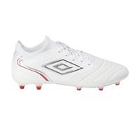 Umbro Mens Tocco V Pro Leather Firm Ground Football Boots - White/Silver/Equestrian Red - White/Silver/Equestrian Red - 8 UK