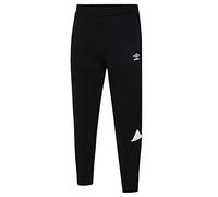 Umbro Mens Total Tapered Training Sweatpants, Black/White, XXL