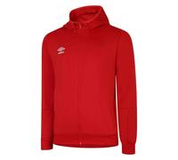Umbro Mens Total Training Knitted Full Zip Hoodie - Vermillion/Black - Vermillion/Black - L - 100% Polyester