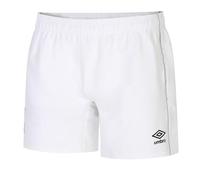 Umbro Mens Training Rugby Shorts White M with Logo and Reflective Piping