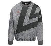 Umbro Men's Washed Diamond Drill Sweater, Griffin/Black/Fire Whirl, L
