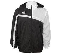 Umbro Men's Woven Waterproof Jacket, Black/White, Adult XL