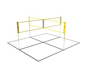 UMBRO Play Net - Garden - 168 x 400 cm - 4 Compartments - Volleyball Net - Badminton Net - Black/Yellow
