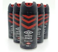 UMBRO POWER DEODORANT BODY SPRAY 150ML 3 OR 6 PACK