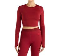 Umbro Pro Long-Sleeved Training Crop Top In Crimson Crimson